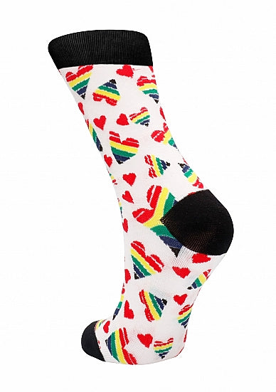 Shots Toys | Socks Happy Hearts Adult Novelty Size 36-41 or 42-46