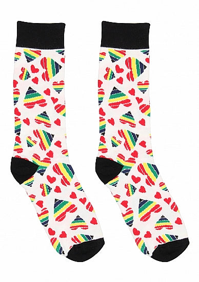Shots Toys | Socks Happy Hearts Adult Novelty Size 36-41 or 42-46