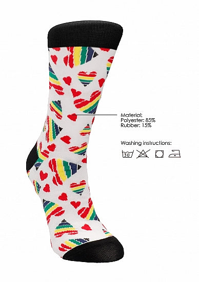 Shots Toys | Socks Happy Hearts Adult Novelty Size 36-41 or 42-46