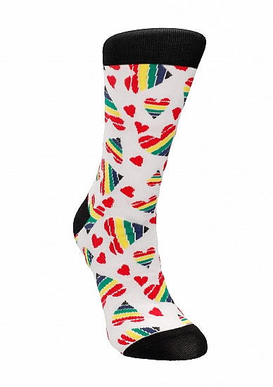 Shots Toys | Socks Happy Hearts Adult Novelty Size 36-41 or 42-46