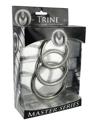 Master Series Trine Steel Ring Collection - Steel Cock Rings - Set of 3 Sizes
