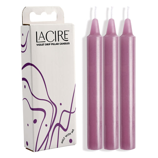 Sportsheets LaCire Drip Pillar Candles - Violet Drip Candles - Set of 3