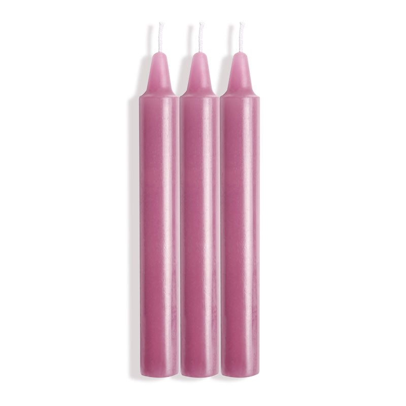 Sportsheets LaCire Drip Pillar Candles - Violet Drip Candles - Set of 3
