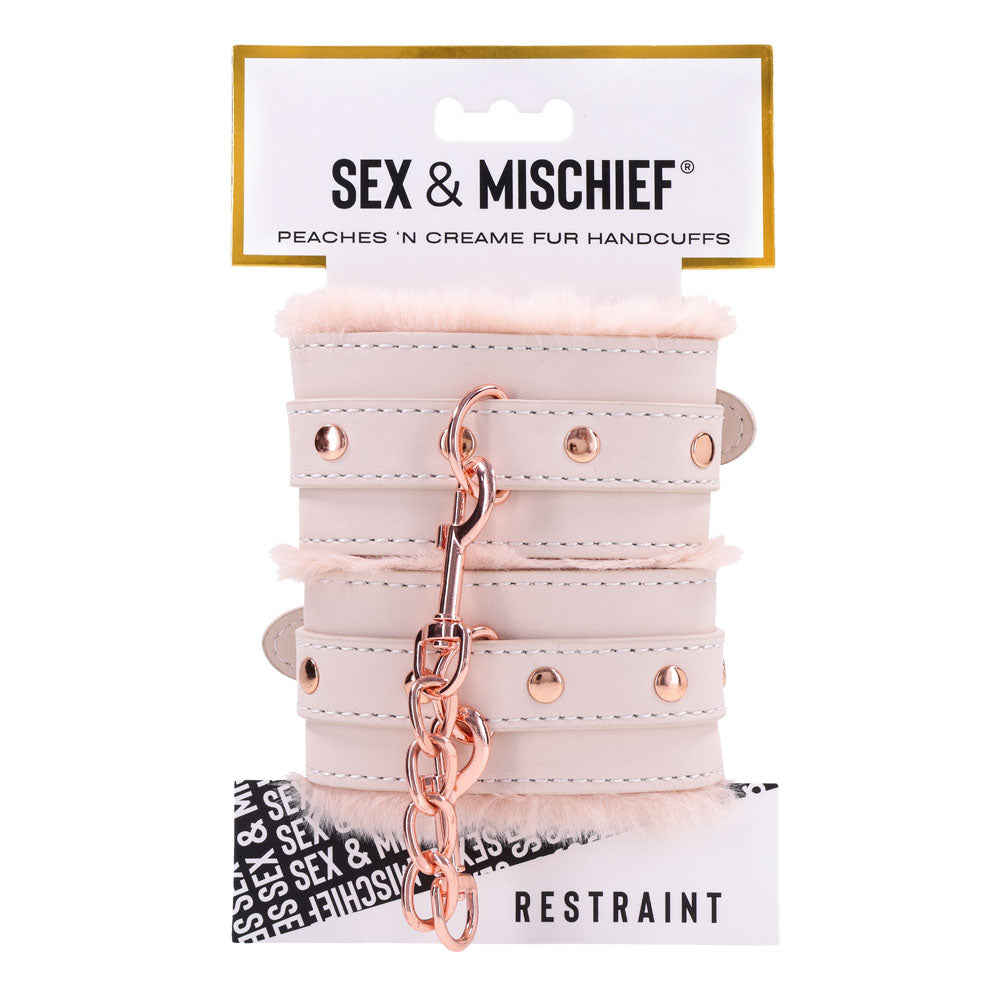 Sportsheets Sex & Mischief Peaches n CreaMe Fur Handcuffs