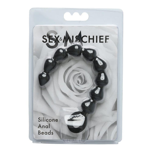 Sportsheets Sex & Mischief Black Silicone Anal Beads