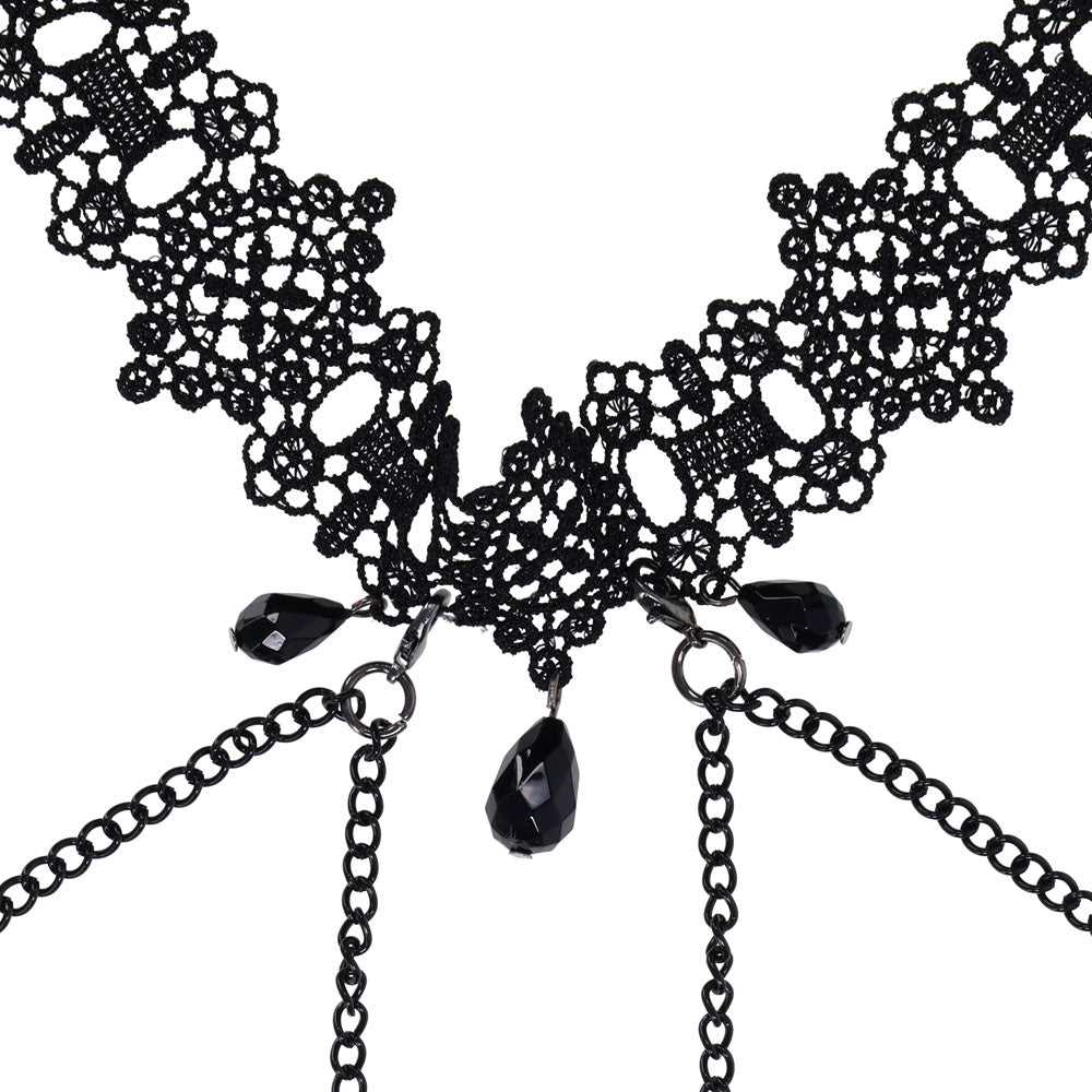 Sportsheets Sex & Mischief Lace Collar with Nipple Ties