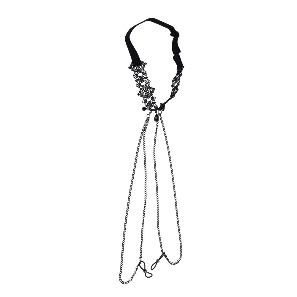 Sportsheets Sex & Mischief Lace Collar with Nipple Ties