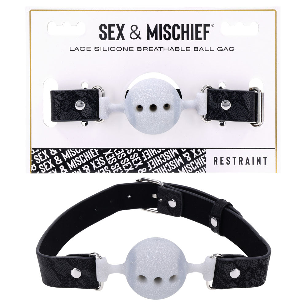 Sportsheets Sex & Mischief Lace Silicone Breathable Ball Gag