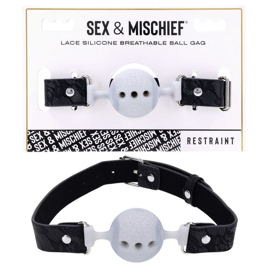 Sportsheets Sex & Mischief Lace Silicone Breathable Ball Gag