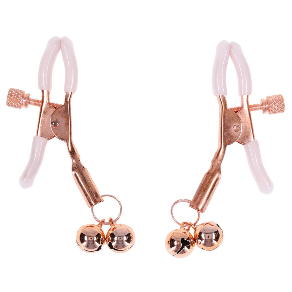 Sportsheets Sex & Mischief Peaches n CreaMe Bell Nipple Clamps