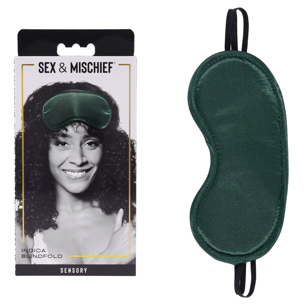 Sportsheets Sex & Mischief Indica Blindfold - Green Eye Mask