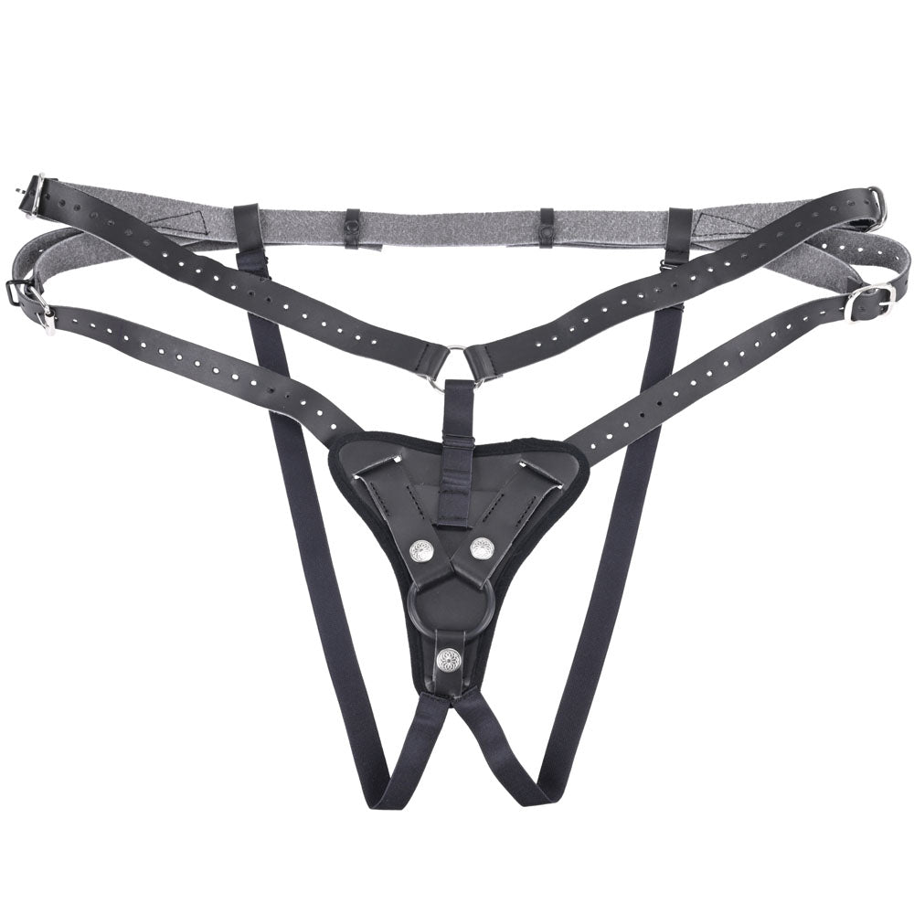 Sportsheets Aurora High Waisted Strap On - Black Adjustable Strap-On Harness (No Probe Included)