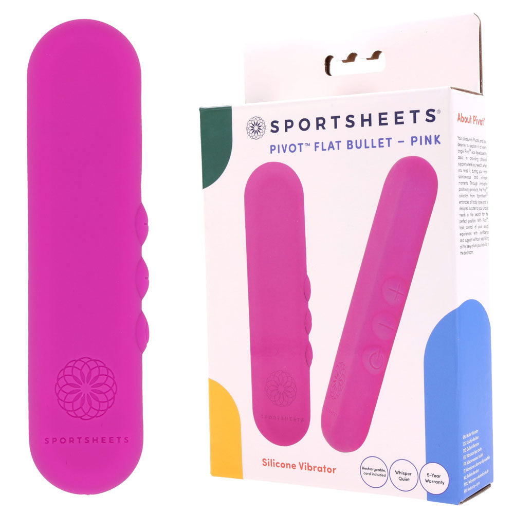 Sportsheets Pivot Flat Bullet - Pink 10.2cm USB Rechargeable Bullet