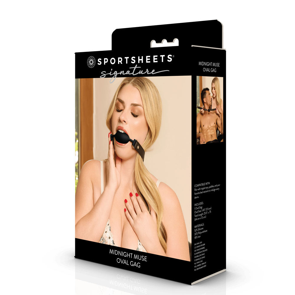 Sportsheets Signature Midnight Muse Oval Gag - Black