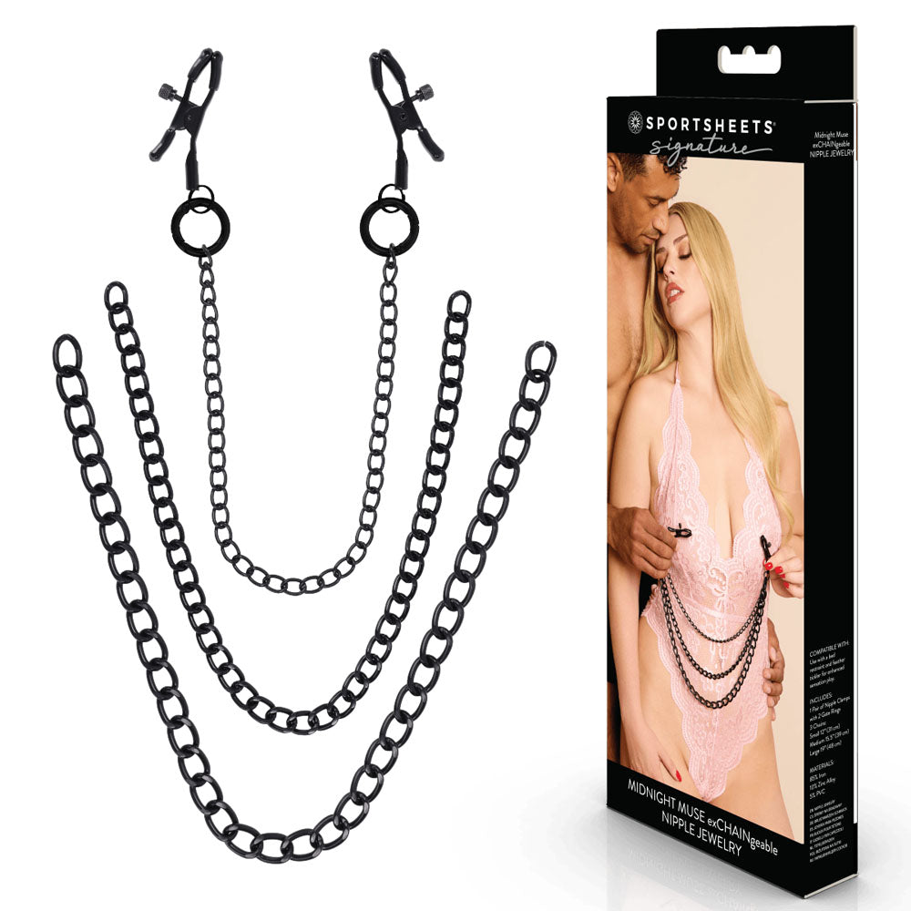 Sportsheets Signature Midnight Muse exCHAINgeable Nipple Jewellery