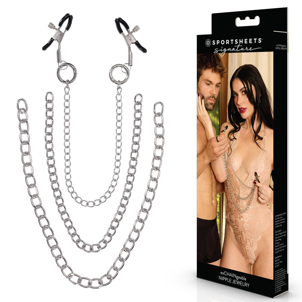 Sportsheets Signature exCHAINgeable Nipple Jewelry