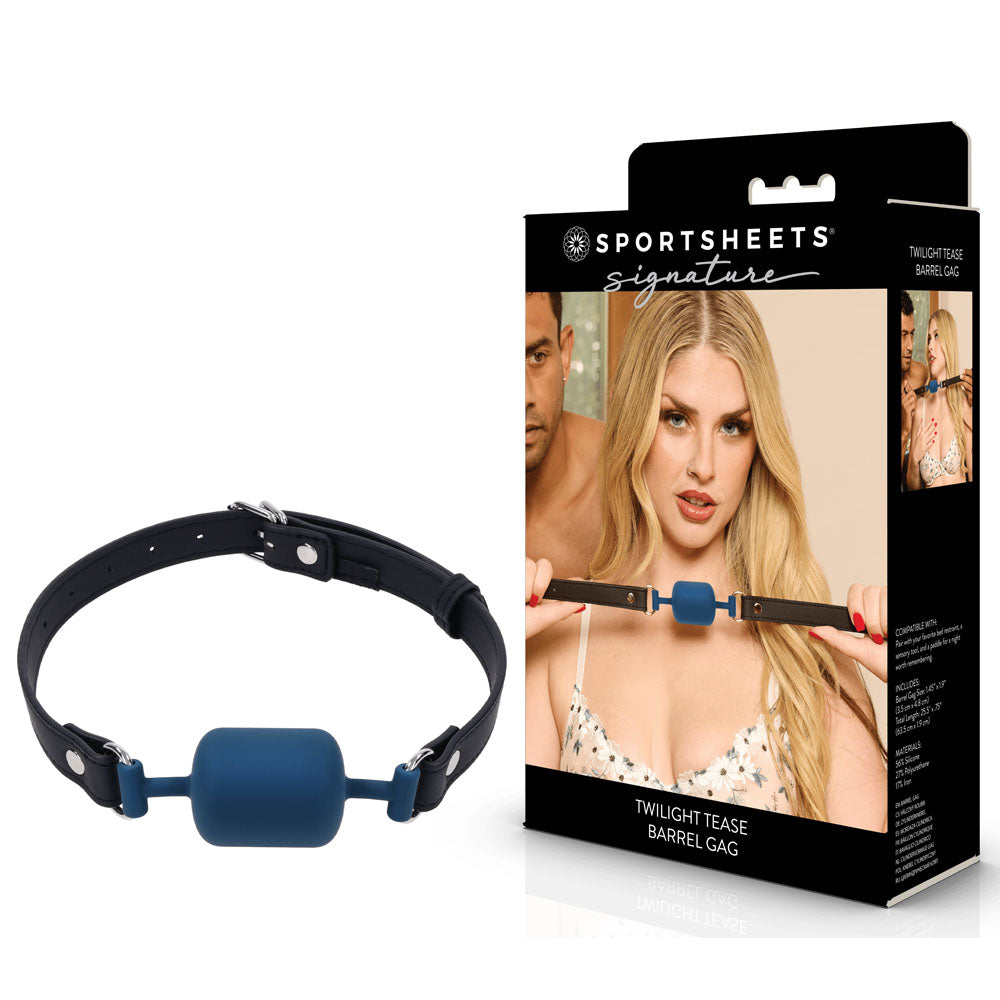 Sportsheets Signature Twilight Tease Barrel Gag - Blue
