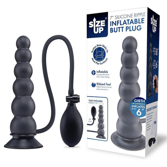 Size Up 7" Ripple Inflatable Butt Plug