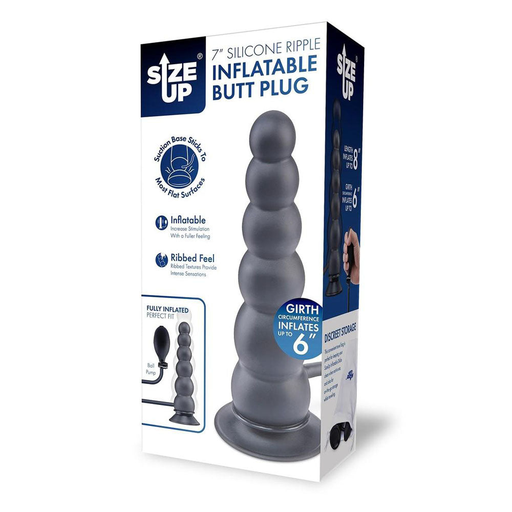 Size Up 7" Ripple Inflatable Butt Plug