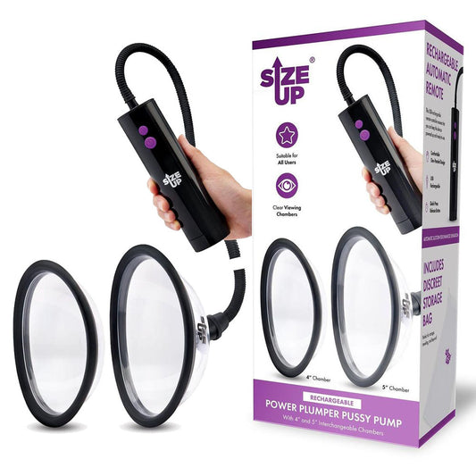 Size Up Rechargeable Power Plumper Pussy Pump with Interchangeable Chambers