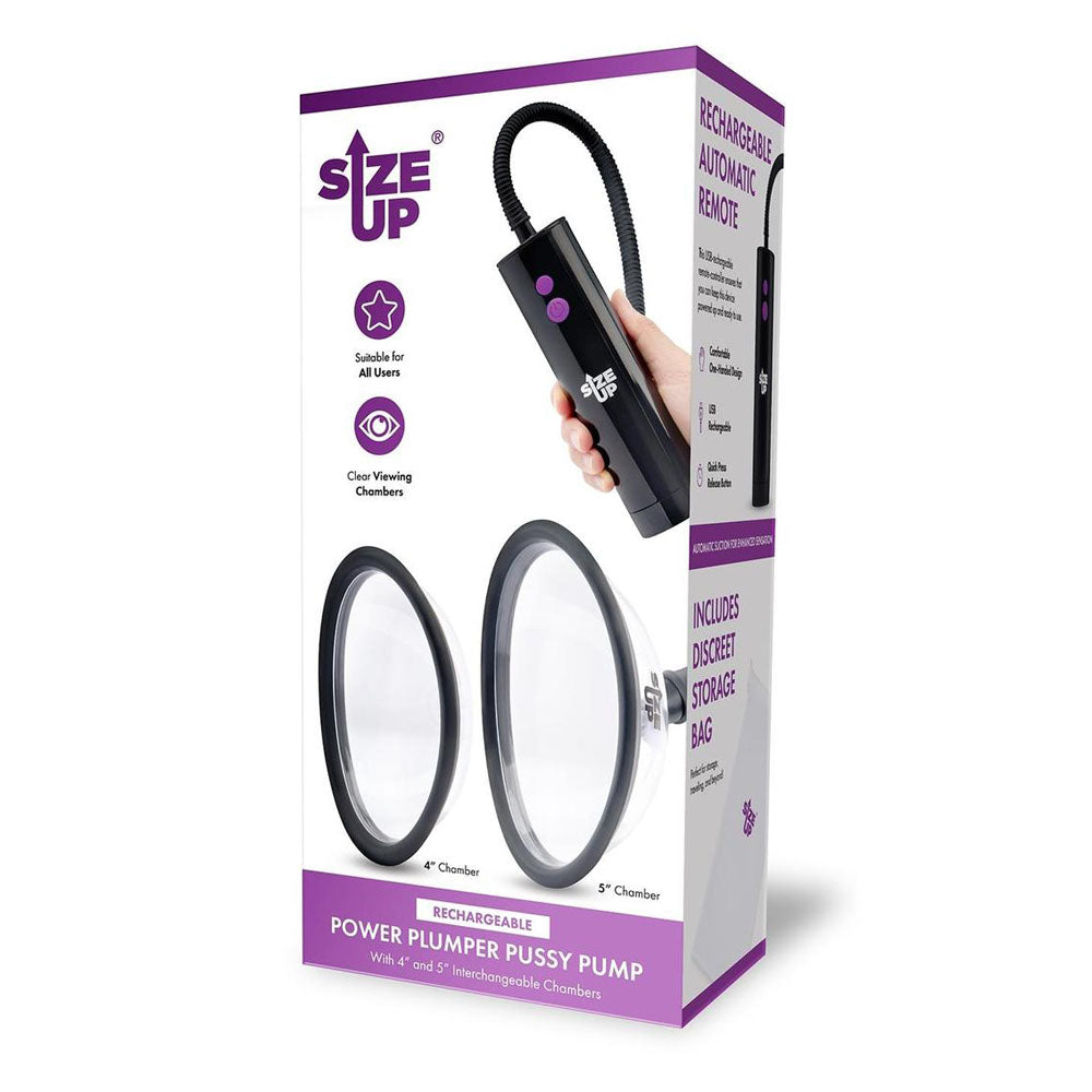 Size Up Rechargeable Power Plumper Pussy Pump with Interchangeable Chambers