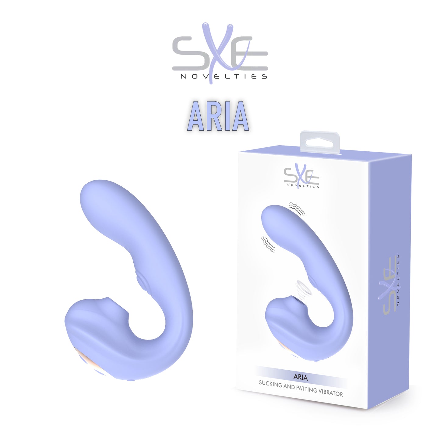 SXE Aria - Air Pulse C Shaped Suction and Tapping Vibrator (Lilac)