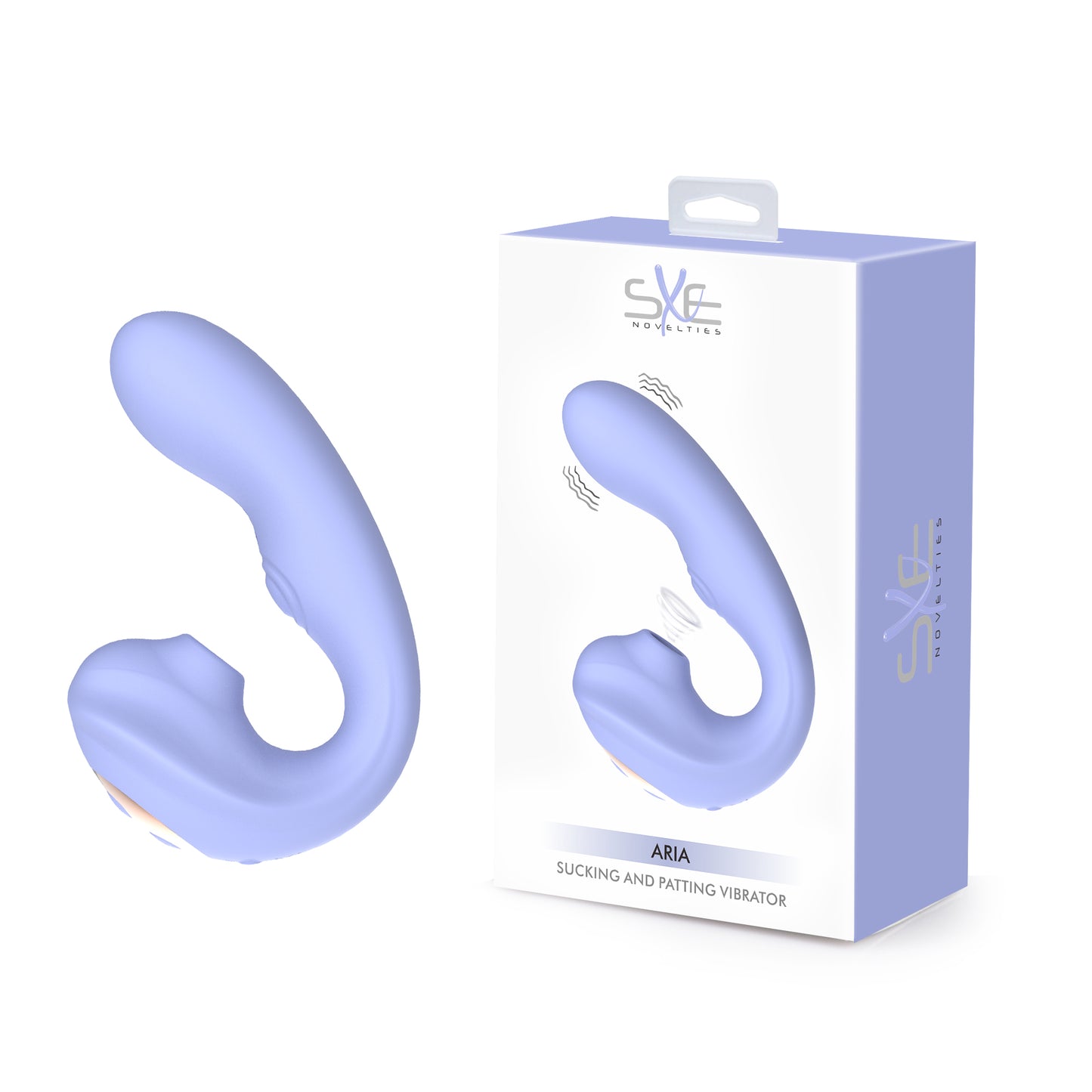 SXE Aria - Air Pulse C Shaped Suction and Tapping Vibrator (Lilac)