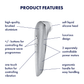 Satisfyer High Fashion - Brushed Aluminum Luxury Air Pulse Stimulator + Vibration