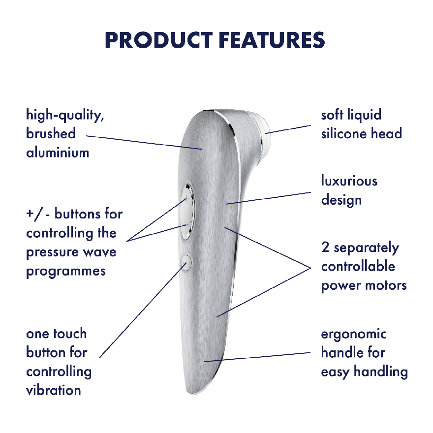 Satisfyer High Fashion - Brushed Aluminum Luxury Air Pulse Stimulator + Vibration