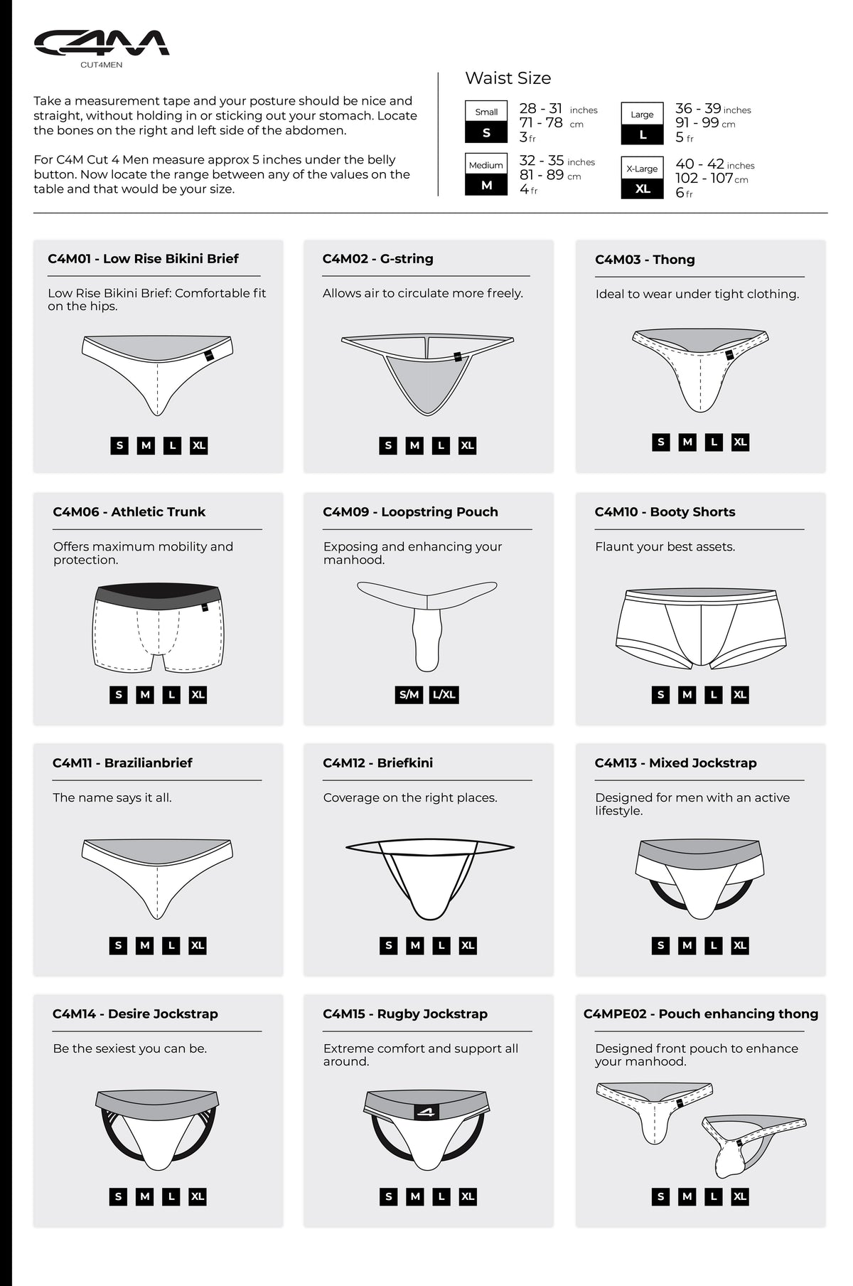 Assorted String Sizes CUT4MEN G-String Rainbow Size S/M/L/XL – Nightimelover