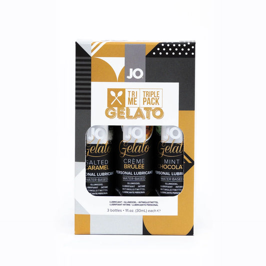 JO Tri Me Triple Pack Gelato Mint Chocolate/Creme Brulee/Salted Caramel Lubricant - 3x30ml