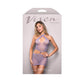 Fantasy Lingerie VIXEN SERENDIPITY - Rhinestone Leopard Knit Keyhole Halter Cut-out Dress Lavender One Size