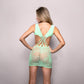 Fantasy Lingerie VIXEN YOURS TRULY - Strappy Floral Knit Crossover Dress Seaglass Green One Size