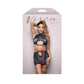 Fantasy Lingerie VIXEN AT LAST - Floral Lace Knit Tie-back Top And Skirt Navy Blue One Size