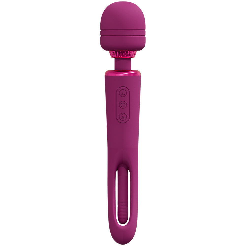 Shots Toys | VIVE Kiku - Pink 25.2cm USB Rechargeable Dual End Massage Wand with Flapping Tip