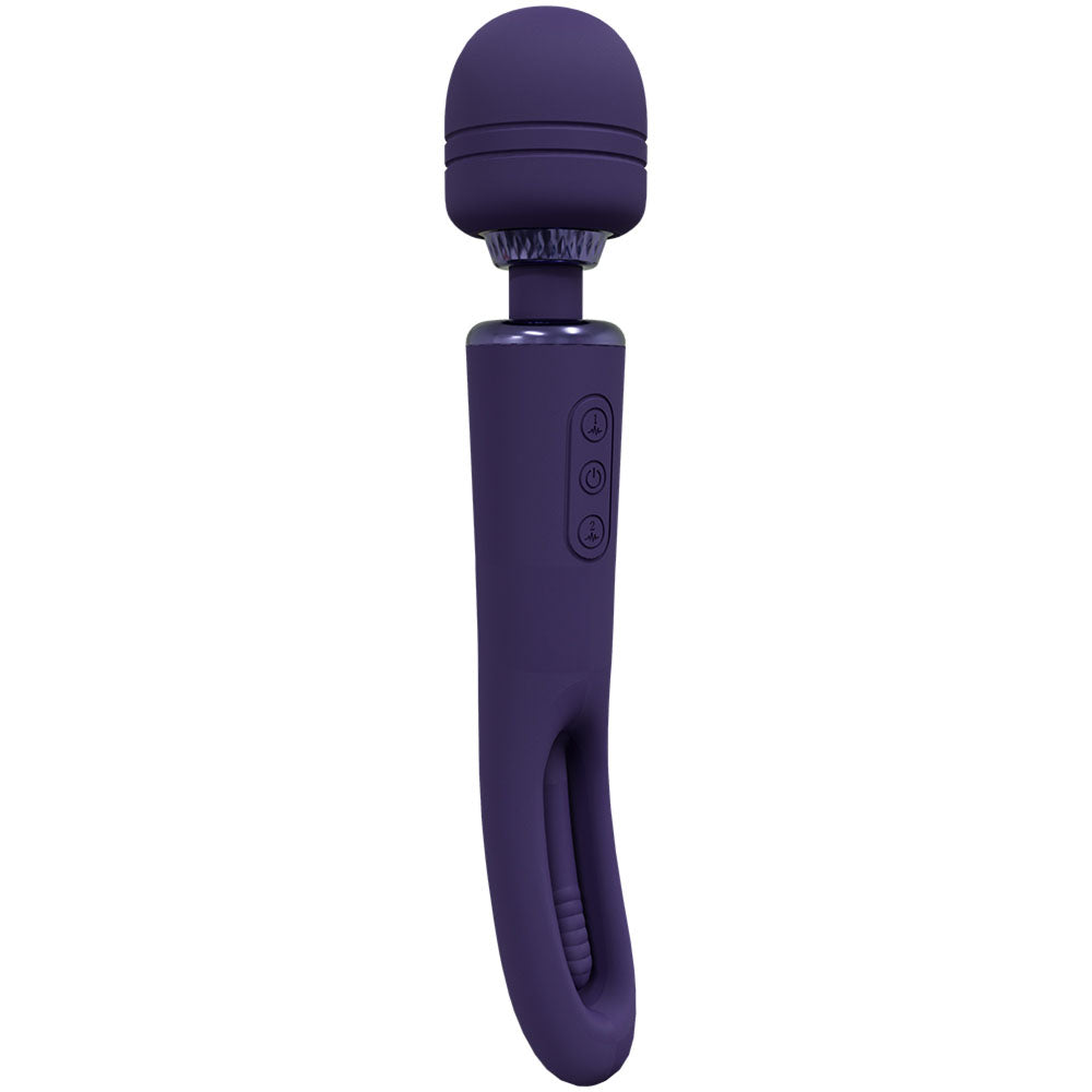 Shots Toys | VIVE Kiku Double Ended Wand w Innovative G-Spot Flapping Stimulator Purple