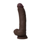 Shaft Vibrating MODEL C 9.5" Flexskin Liquid Silicone Curved Dong w/Balls