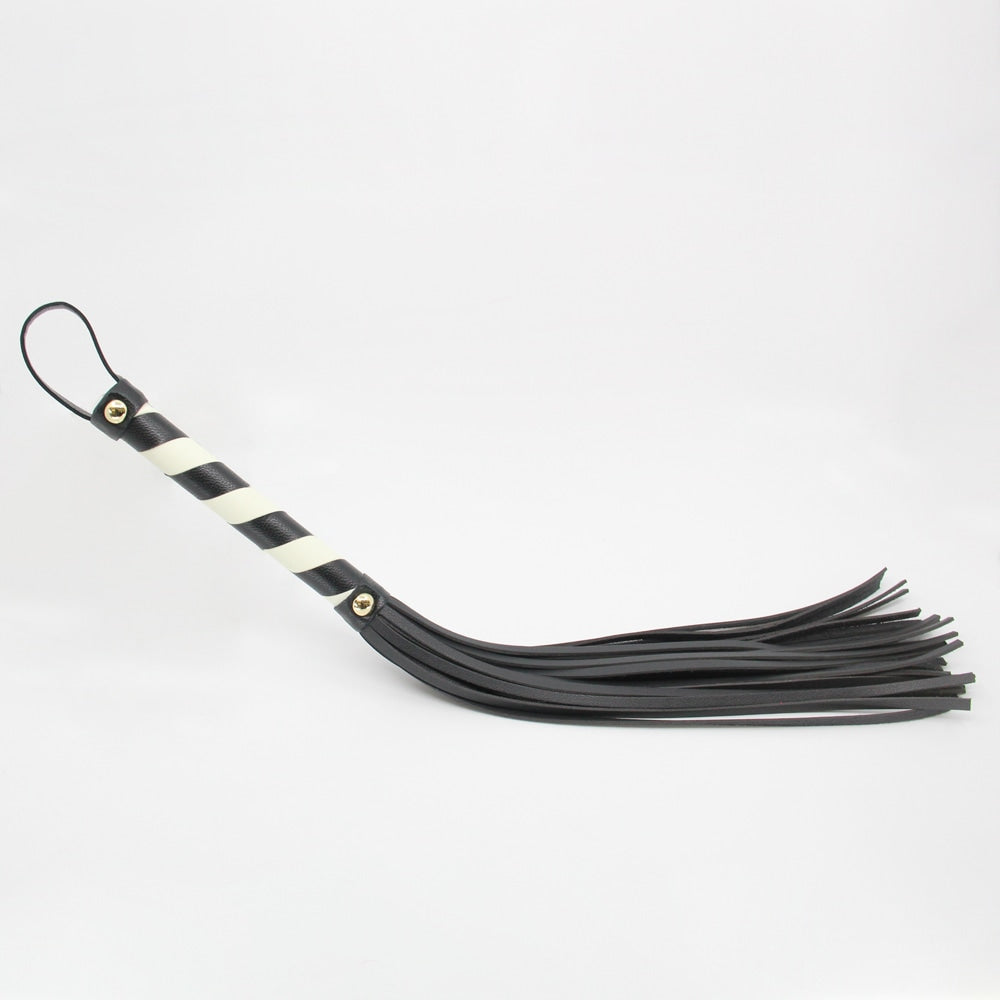Love In Leather Black & Glow In The Dark Flogger WHI068