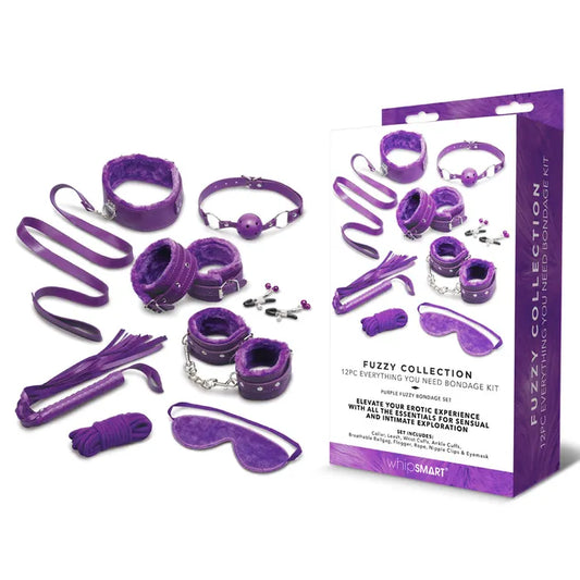 WhipSmart Fuzzy Everything You Need Bondage Kit - 12 Piece Set