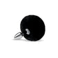 WhipSmart Furry Tales Black Bunny Tail - Metal 6.3cm Butt Plug with Black Bunny Tail