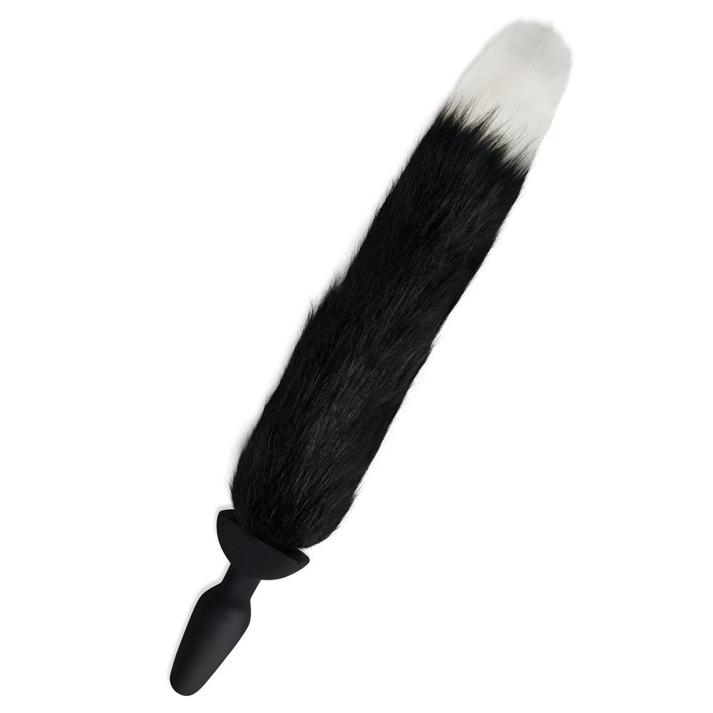 WhipSmart Furry Tales Silicone Foxtail Rechargeable Butt Plug - Black 9.5cm Vibrating Butt Plug with Black Fox Tail & Remote Control
