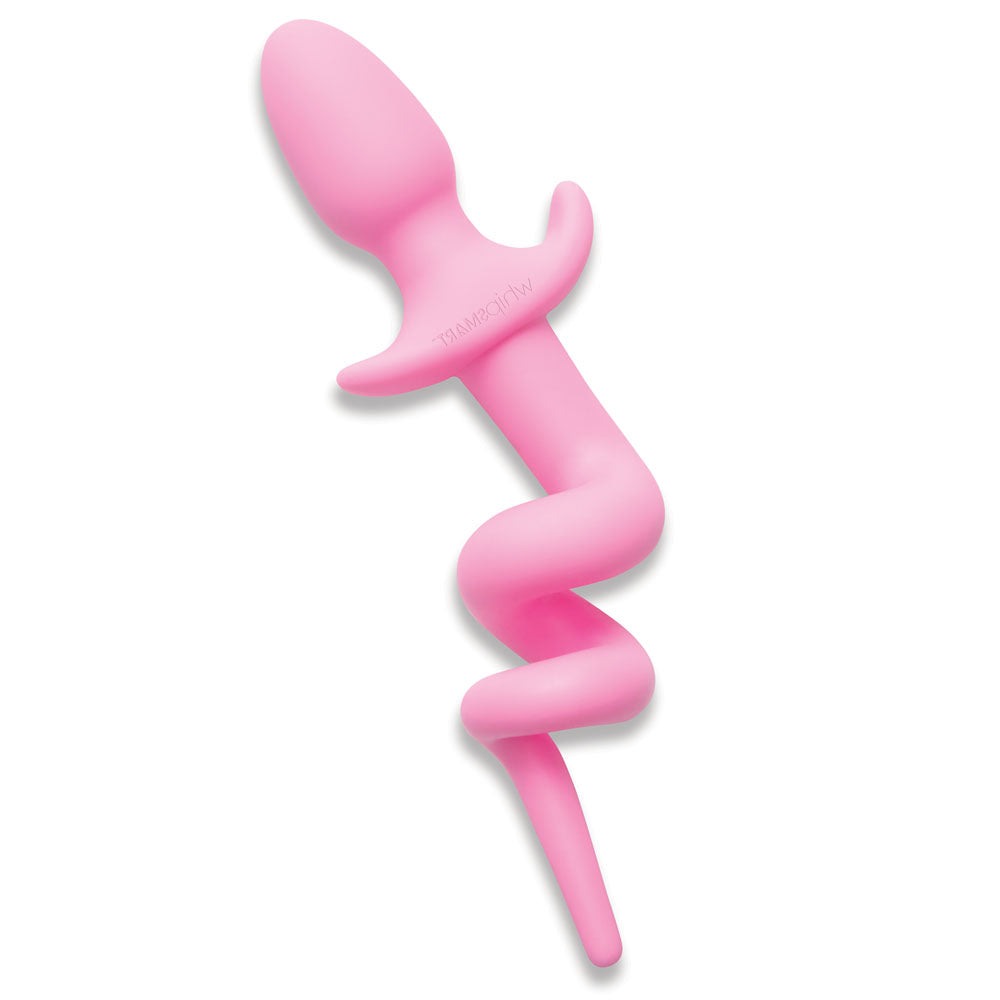 WhipSmart Furry Tales 3.5" Silicone Piggy Tail Butt Plug - Pink 8.9cm Butt Plug with Pig Tail