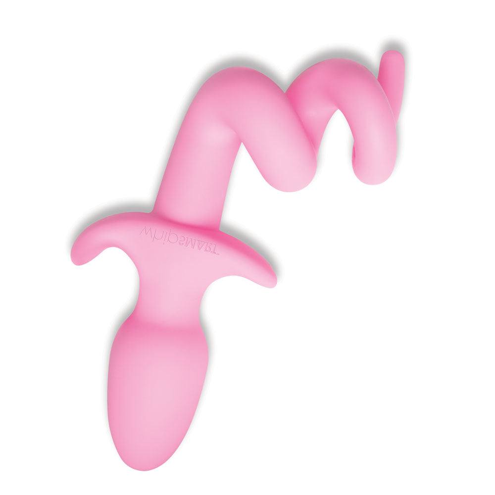 WhipSmart Furry Tales 3.5" Silicone Piggy Tail Butt Plug - Pink 8.9cm Butt Plug with Pig Tail