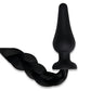 WhipSmart Furry Tales 4" Silicone Pony Tail Butt Plug - Black 10.1cm Butt Plug with Black Pony Tail