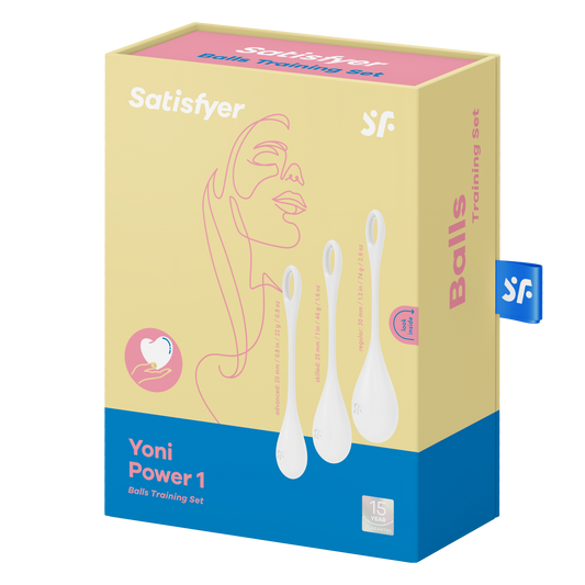 Satisfyer Yoni Power 1 Balls Training Set White 3 Pc Pieces Kegel