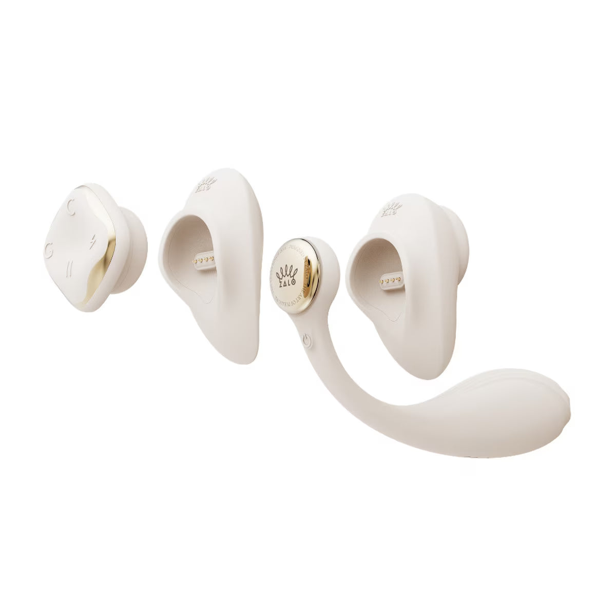 ZALO Deya Wearable Suction Vibrator with Remote Control - Ivory White