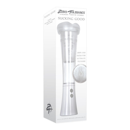 Zero Tolerance Sucking Good - White Vibrating Sucking Masturbator