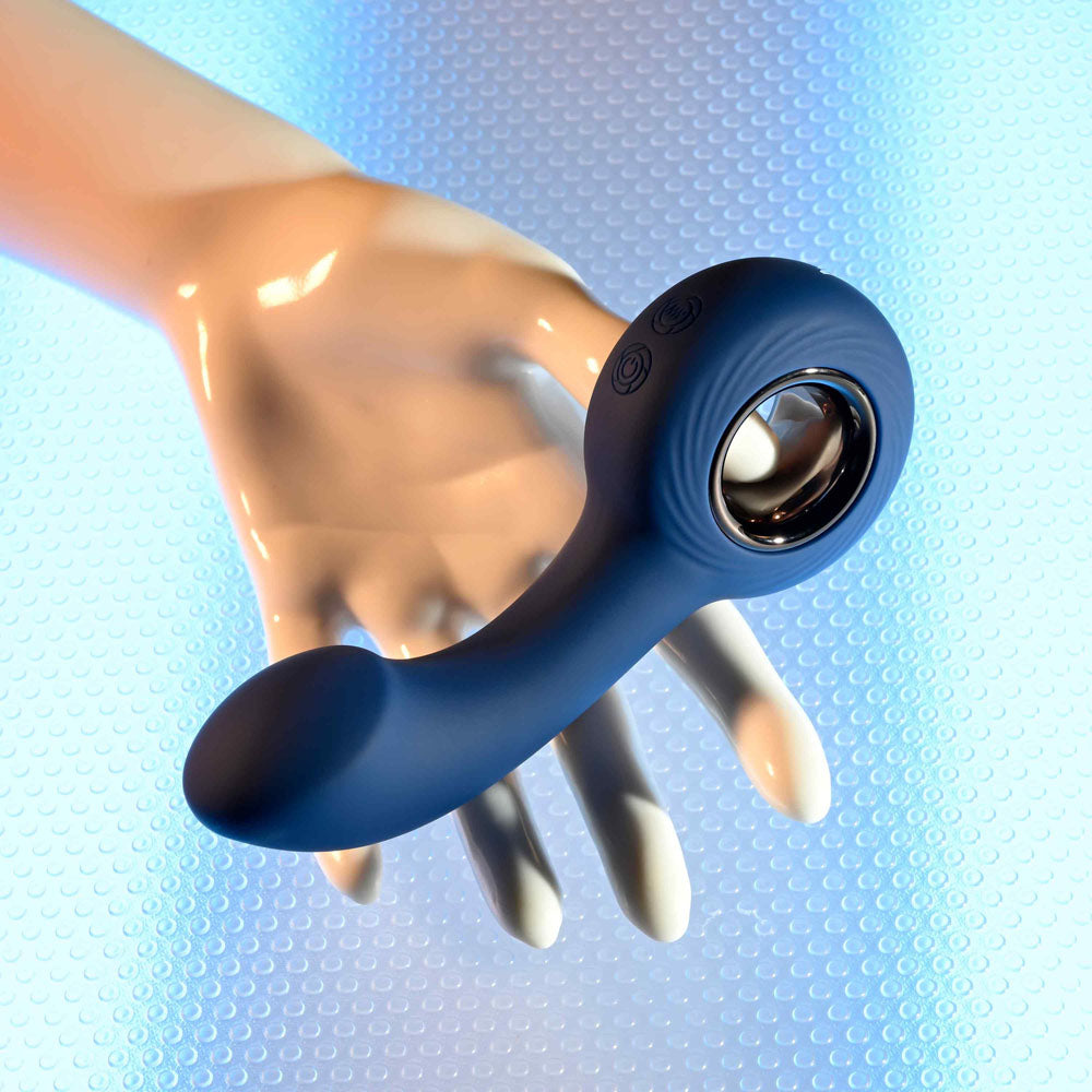 Zero Tolerance THE REACH - Blue 13.8cm USB Rechargeable Vibrating Anal Plug