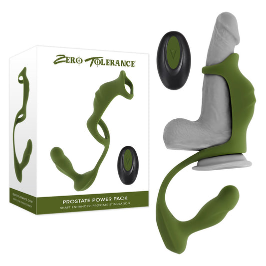 Zero Tolerance PROSTATE POWER PACK -  Vibrating Prostate Massager with Cock Ring Harness and Remote