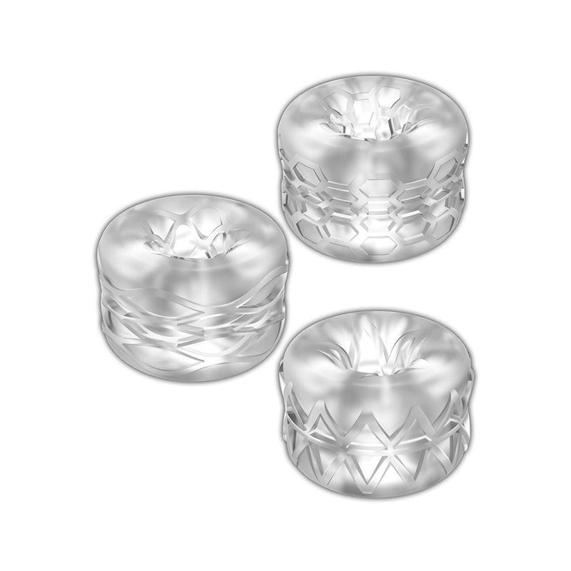 Zolo Bumperz - Clear Mini Blowjob Stroker 3 Piece Set